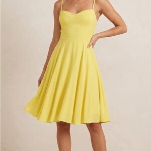 Old Navy Yellow Sweetheart Bust Fit-and-Flare Mini Dress